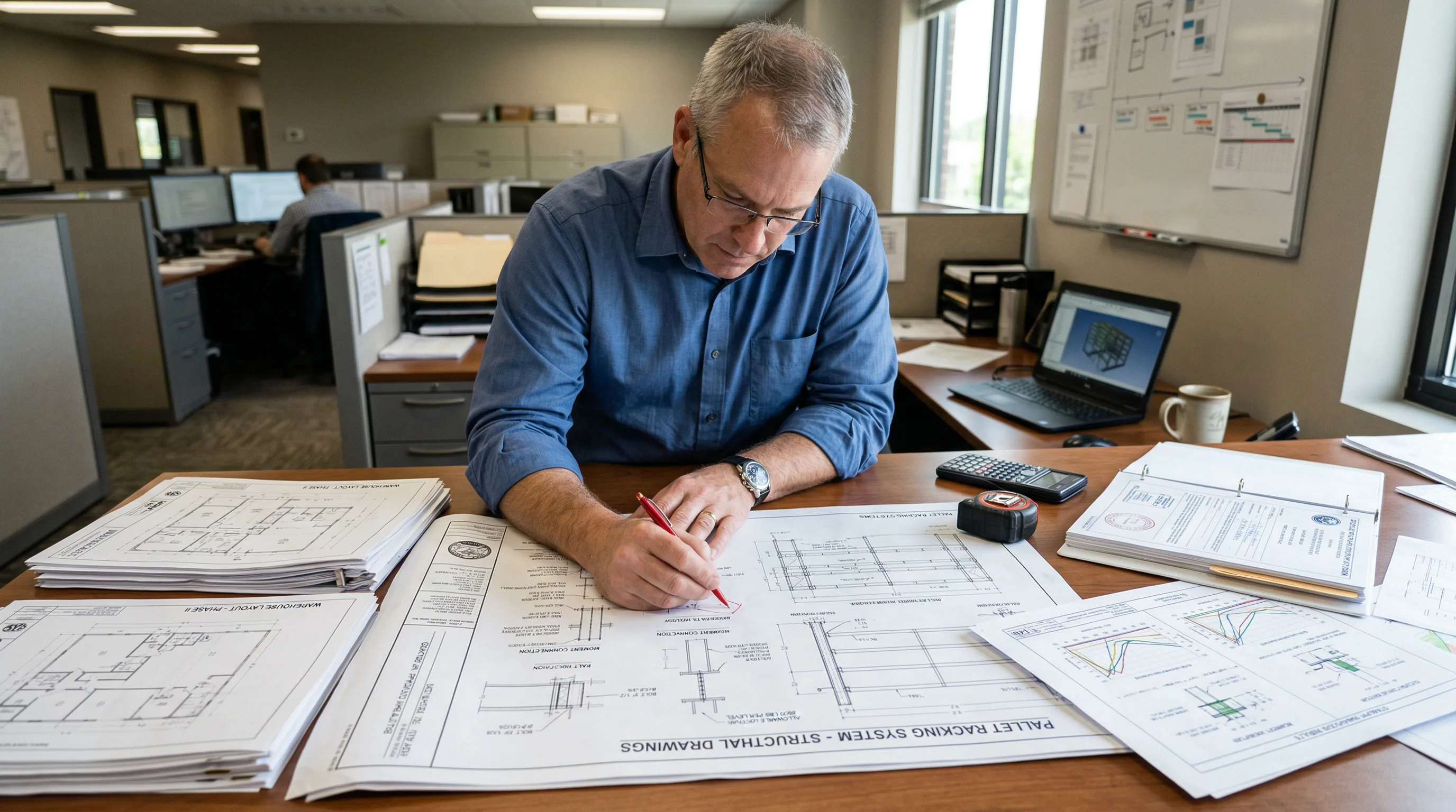Pallet racking engineering drawings and permit documentation for Richmond VA warehouses