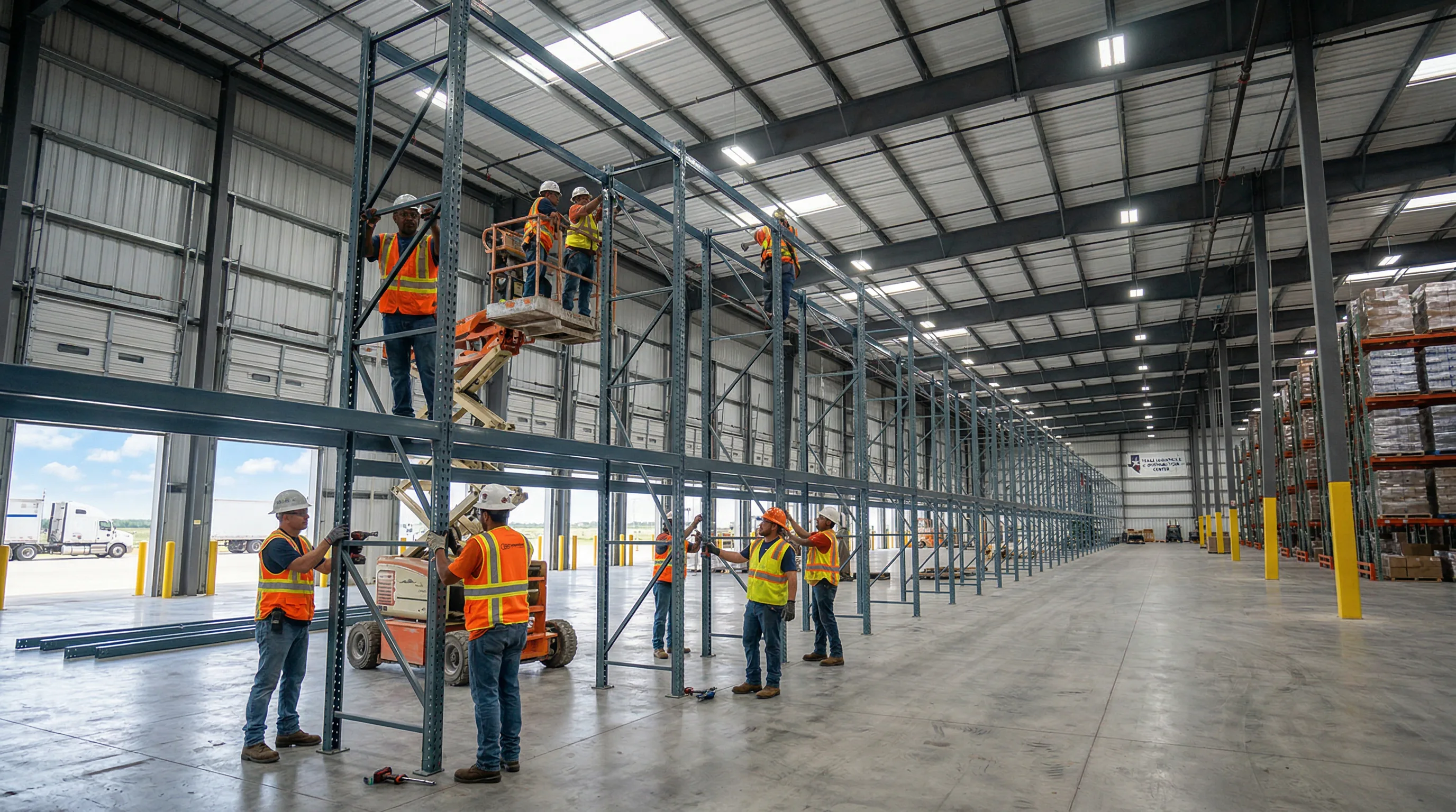 Pallet racking installation in a Richmond VA warehouse facility